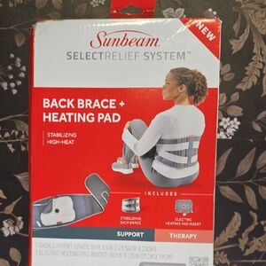 Sunbeam SelectRelief Back Brace with Heating Pad - Red and Gray